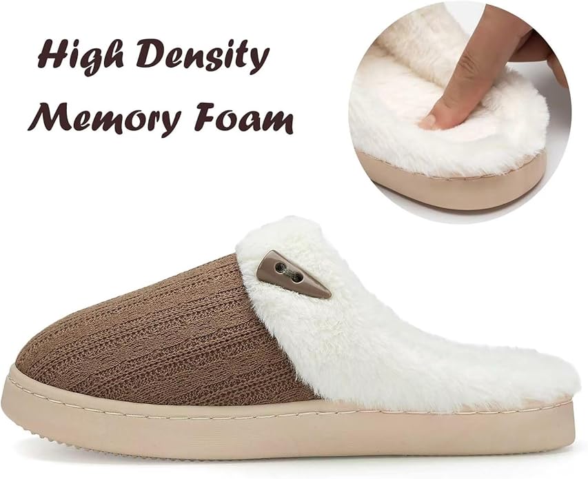 Close-up of soft plush faux fur lining inside the slippers for added comfort.